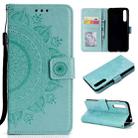 For Huawei P20 Pro Totem Flower Embossed Horizontal Flip TPU + PU Leather Case with Holder & Card Slots & Wallet(Green) - 1