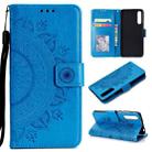 For Huawei P20 Pro Totem Flower Embossed Horizontal Flip TPU + PU Leather Case with Holder & Card Slots & Wallet(Blue) - 1