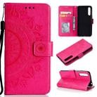 For Huawei P20 Pro Totem Flower Embossed Horizontal Flip TPU + PU Leather Case with Holder & Card Slots & Wallet(Red) - 1