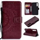 For Huawei P20 Pro Totem Flower Embossed Horizontal Flip TPU + PU Leather Case with Holder & Card Slots & Wallet(Brown) - 1