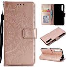 For Huawei P20 Pro Totem Flower Embossed Horizontal Flip TPU + PU Leather Case with Holder & Card Slots & Wallet(Rose Gold) - 1