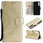 For Huawei P20 Pro Totem Flower Embossed Horizontal Flip TPU + PU Leather Case with Holder & Card Slots & Wallet(Gold) - 1