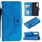 For Huawei P30 Totem Flower Embossed Horizontal Flip TPU + PU Leather Case with Holder & Card Slots & Wallet(Blue) - 1