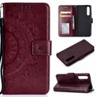 For Huawei P30 Totem Flower Embossed Horizontal Flip TPU + PU Leather Case with Holder & Card Slots & Wallet(Brown) - 1