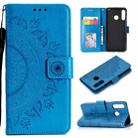 For Huawei P30 Lite Totem Flower Embossed Horizontal Flip TPU + PU Leather Case with Holder & Card Slots & Wallet(Blue) - 1