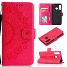 For Huawei P30 Lite Totem Flower Embossed Horizontal Flip TPU + PU Leather Case with Holder & Card Slots & Wallet(Red) - 1