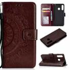 For Huawei P30 Lite Totem Flower Embossed Horizontal Flip TPU + PU Leather Case with Holder & Card Slots & Wallet(Brown) - 1