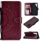 For Huawei P30 Pro Totem Flower Embossed Horizontal Flip TPU + PU Leather Case with Holder & Card Slots & Wallet(Brown) - 1