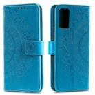 For Huawei P40 Totem Flower Embossed Horizontal Flip TPU + PU Leather Case with Holder & Card Slots & Wallet(Blue) - 1