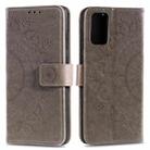 For Huawei P40 Totem Flower Embossed Horizontal Flip TPU + PU Leather Case with Holder & Card Slots & Wallet(Grey) - 1