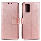 For Huawei P40 Totem Flower Embossed Horizontal Flip TPU + PU Leather Case with Holder & Card Slots & Wallet(Rose Gold) - 1