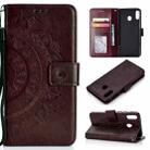 For Huawei P40 Lite E / Y7p Totem Flower Embossed Horizontal Flip TPU + PU Leather Case with Holder & Card Slots & Wallet(Brown) - 1
