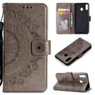 For Huawei P40 Lite E / Y7p Totem Flower Embossed Horizontal Flip TPU + PU Leather Case with Holder & Card Slots & Wallet(Grey) - 1