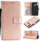 For Huawei P40 Lite E / Y7p Totem Flower Embossed Horizontal Flip TPU + PU Leather Case with Holder & Card Slots & Wallet(Rose Gold) - 1