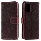 For Huawei P40 Pro Totem Flower Embossed Horizontal Flip TPU + PU Leather Case with Holder & Card Slots & Wallet(Brown) - 1