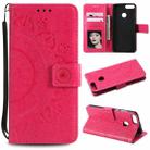 For Huawei P smart Totem Flower Embossed Horizontal Flip TPU + PU Leather Case with Holder & Card Slots & Wallet(Red) - 1