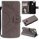 For Huawei P smart Totem Flower Embossed Horizontal Flip TPU + PU Leather Case with Holder & Card Slots & Wallet(Grey) - 1