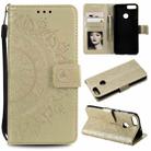 For Huawei P smart Totem Flower Embossed Horizontal Flip TPU + PU Leather Case with Holder & Card Slots & Wallet(Gold) - 1