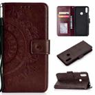 For Huawei Y7 (2019) Totem Flower Embossed Horizontal Flip TPU + PU Leather Case with Holder & Card Slots & Wallet(Brown) - 1