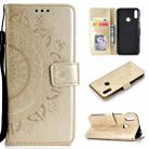 For Huawei Y7 (2019) Totem Flower Embossed Horizontal Flip TPU + PU Leather Case with Holder & Card Slots & Wallet(Gold) - 1