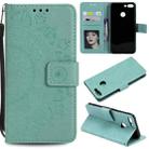 For Huawei Honor 9 Lite Totem Flower Embossed Horizontal Flip TPU + PU Leather Case with Holder & Card Slots & Wallet(Green) - 1