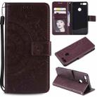 For Huawei Honor 9 Lite Totem Flower Embossed Horizontal Flip TPU + PU Leather Case with Holder & Card Slots & Wallet(Brown) - 1