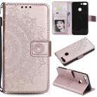 For Huawei Honor 9 Lite Totem Flower Embossed Horizontal Flip TPU + PU Leather Case with Holder & Card Slots & Wallet(Rose Gold) - 1