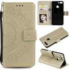 For Huawei Honor 9 Lite Totem Flower Embossed Horizontal Flip TPU + PU Leather Case with Holder & Card Slots & Wallet(Gold) - 1