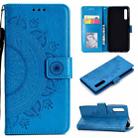 For Huawei Honor 9X Totem Flower Embossed Horizontal Flip TPU + PU Leather Case with Holder & Card Slots & Wallet(Blue) - 1