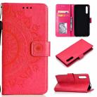 For Huawei Honor 9X Totem Flower Embossed Horizontal Flip TPU + PU Leather Case with Holder & Card Slots & Wallet(Red) - 1