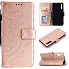 For Huawei Honor 9X Totem Flower Embossed Horizontal Flip TPU + PU Leather Case with Holder & Card Slots & Wallet(Rose Gold) - 1