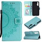 For Huawei Honor 20 Totem Flower Embossed Horizontal Flip TPU + PU Leather Case with Holder & Card Slots & Wallet(Green) - 1