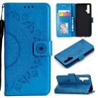 For Huawei Honor 20 Totem Flower Embossed Horizontal Flip TPU + PU Leather Case with Holder & Card Slots & Wallet(Blue) - 1