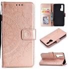 For Huawei Honor 20 Pro Totem Flower Embossed Horizontal Flip TPU + PU Leather Case with Holder & Card Slots & Wallet(Rose Gold) - 1