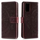 For Huawei Y5p Totem Flower Embossed Horizontal Flip TPU + PU Leather Case with Holder & Card Slots & Wallet(Brown) - 1