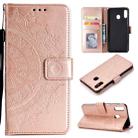 For Huawei Y6p Totem Flower Embossed Horizontal Flip TPU + PU Leather Case with Holder & Card Slots & Wallet(Rose Gold) - 1