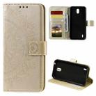 For Nokia 1.3 Totem Flower Embossed Horizontal Flip TPU + PU Leather Case with Holder & Card Slots & Wallet(Gold) - 1