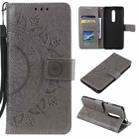 For Nokia 2.4 Totem Flower Embossed Horizontal Flip TPU + PU Leather Case with Holder & Card Slots & Wallet(Grey) - 1