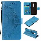 For Nokia 2.4 Totem Flower Embossed Horizontal Flip TPU + PU Leather Case with Holder & Card Slots & Wallet(Blue) - 1