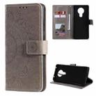 For Nokia 3.4 Totem Flower Embossed Horizontal Flip TPU + PU Leather Case with Holder & Card Slots & Wallet(Grey) - 1