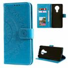 For Nokia 3.4 Totem Flower Embossed Horizontal Flip TPU + PU Leather Case with Holder & Card Slots & Wallet(Blue) - 1