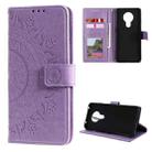 For Nokia 3.4 Totem Flower Embossed Horizontal Flip TPU + PU Leather Case with Holder & Card Slots & Wallet(Purple) - 1