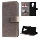 For Nokia 5.3 Totem Flower Embossed Horizontal Flip TPU + PU Leather Case with Holder & Card Slots & Wallet(Grey) - 1