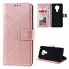 For Nokia 5.3 Totem Flower Embossed Horizontal Flip TPU + PU Leather Case with Holder & Card Slots & Wallet(Rose Gold) - 1