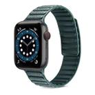 Litchi Texture Silicone Loopback Watch Band For Apple Watch Series 7 45mm / 6 & SE & 5 & 4 44mm / 3 & 2 & 1 42mm(Pine Needle Green) - 1