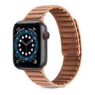 Litchi Texture Silicone Loopback Watch Band For Apple Watch Series 7 45mm / 6 & SE & 5 & 4 44mm / 3 & 2 & 1 42mm(Brown) - 1