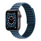 Litchi Texture Silicone Loopback Watch Band For Apple Watch Series 7 45mm / 6 & SE & 5 & 4 44mm / 3 & 2 & 1 42mm(Dark Blue) - 1