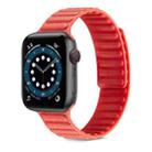 Litchi Texture Silicone Loopback Watch Band For Apple Watch Series 7 41mm / 6 & SE & 5 & 4 40mm / 3 & 2 & 1 38mm(Red) - 1