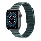 Litchi Texture Silicone Loopback Watch Band For Apple Watch Series 7 41mm / 6 & SE & 5 & 4 40mm / 3 & 2 & 1 38mm(Pine Needle Green) - 1