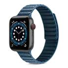 Litchi Texture Silicone Loopback Watch Band For Apple Watch Series 7 41mm / 6 & SE & 5 & 4 40mm / 3 & 2 & 1 38mm(Dark Blue) - 1